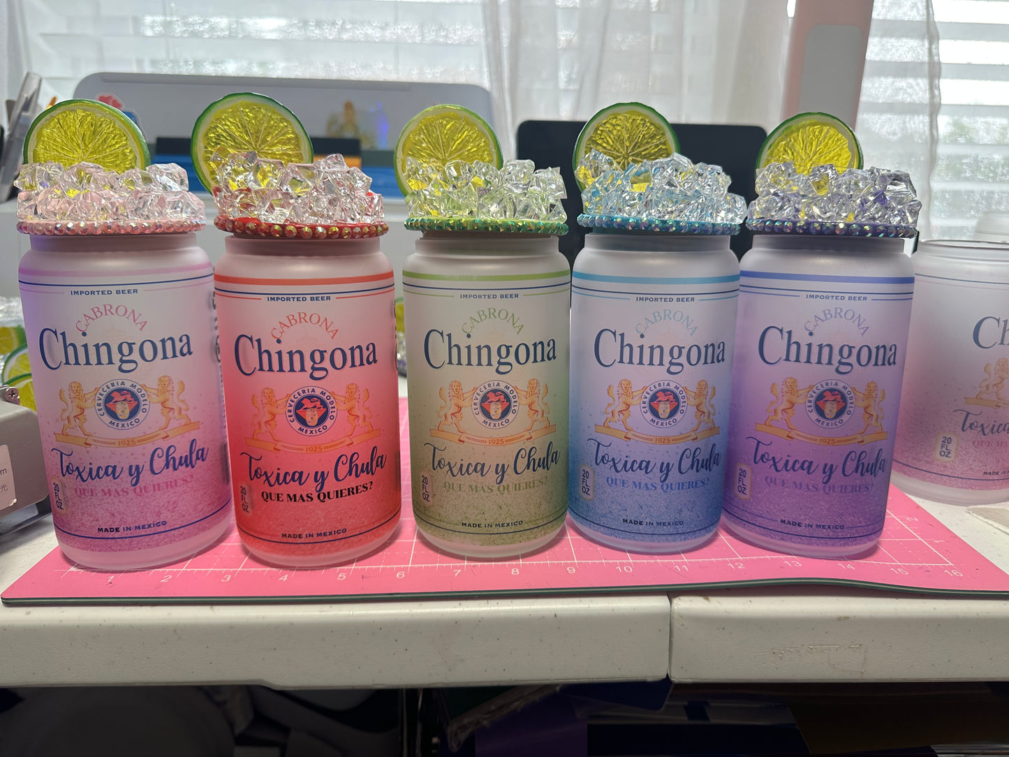 Chingona Frosted Glass Can