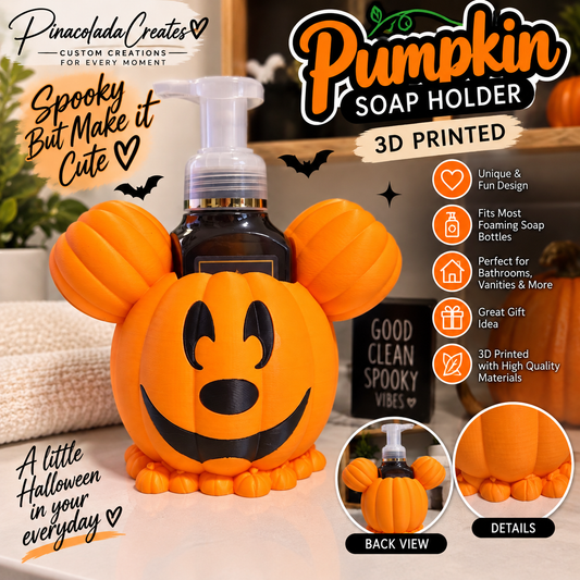 3D Printed Pumpkin Soap Holder – Halloween Bath & Body Decor