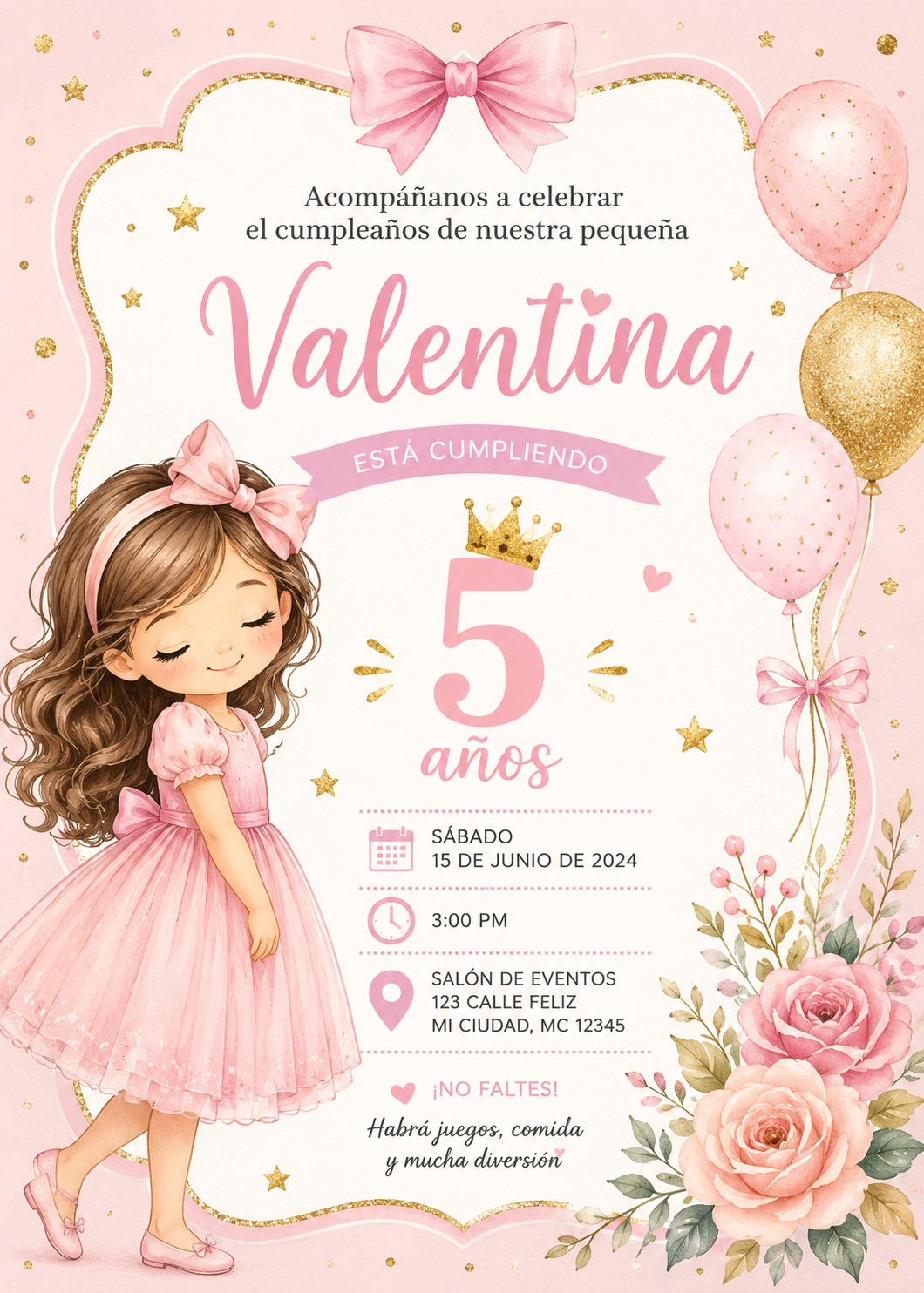 Invitación Digital de Cumpleaños Personalizada | Diseño Encantador y Elegante | Custom Digital Invitation