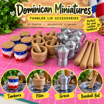 Dominican Miniature Tumbler Lid Accessories – 3D Printed