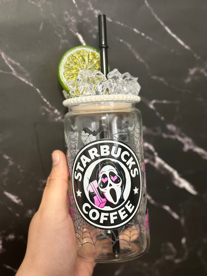 Ghost Face Coffee Glass Can