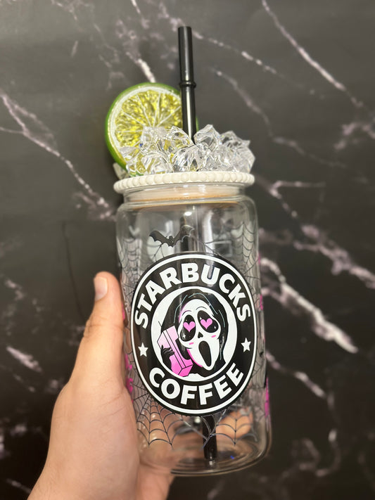 Ghost Face Coffee Glass Can
