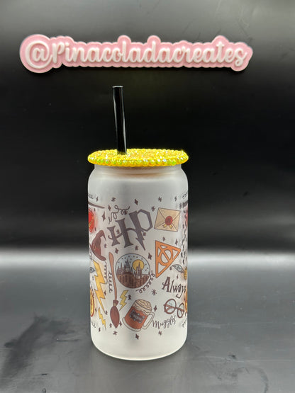 Christmas Harry Potter Frosted Glass Can
