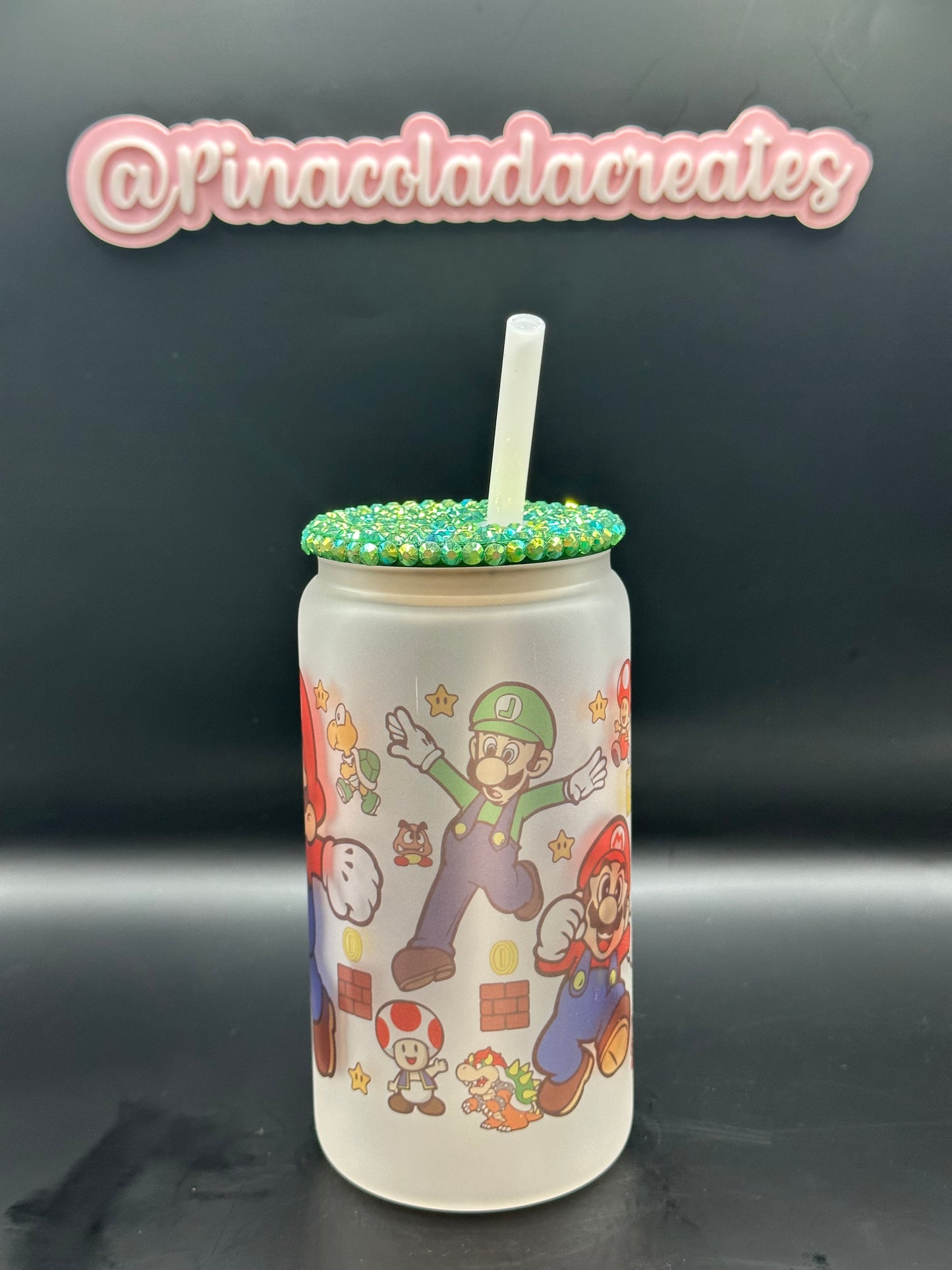Mario Frosted Glass Can