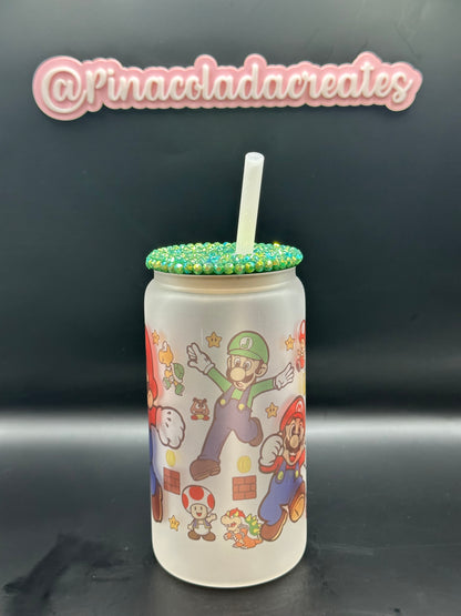 Mario Frosted Glass Can