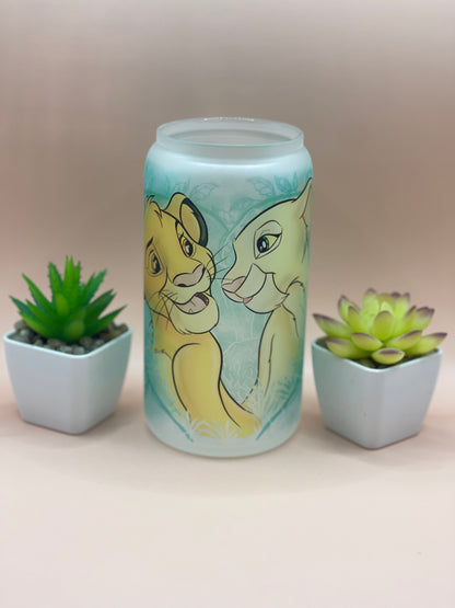 Lion King Frosted Glass Can