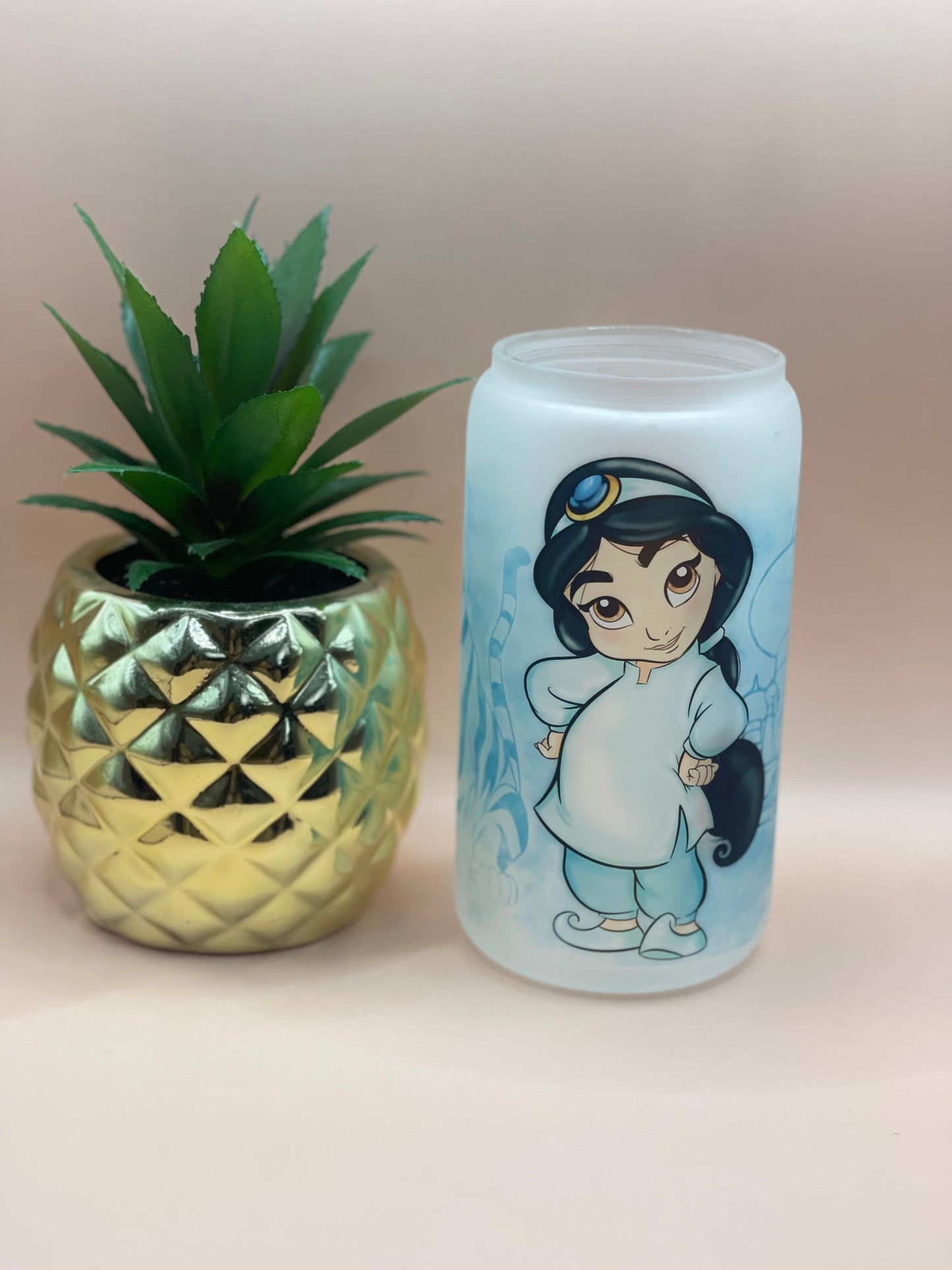 Jasmine Frosted Glass Can