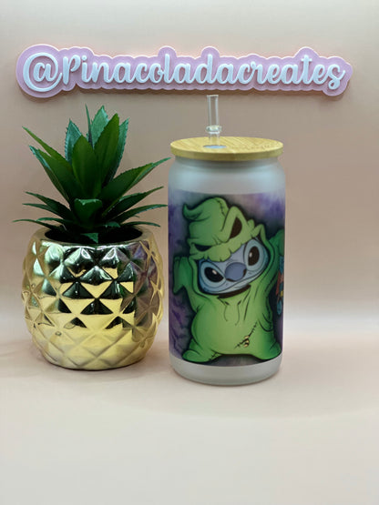 Stitch Oggie Boogie Frosted Glass Can