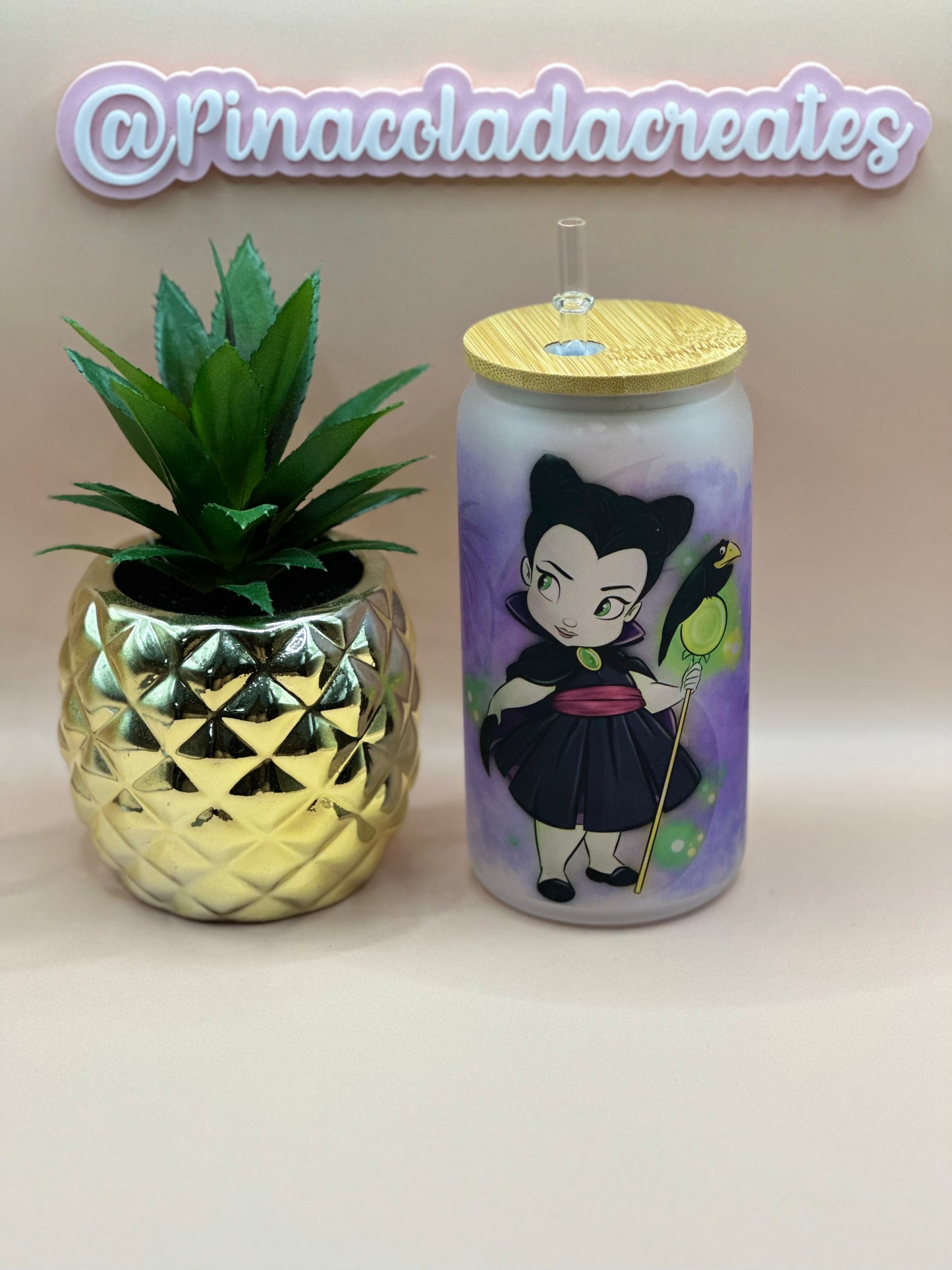 Maleficent Frosted Glass Can