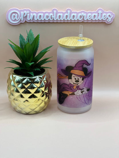 Witch Minnie Frosted Glass Can