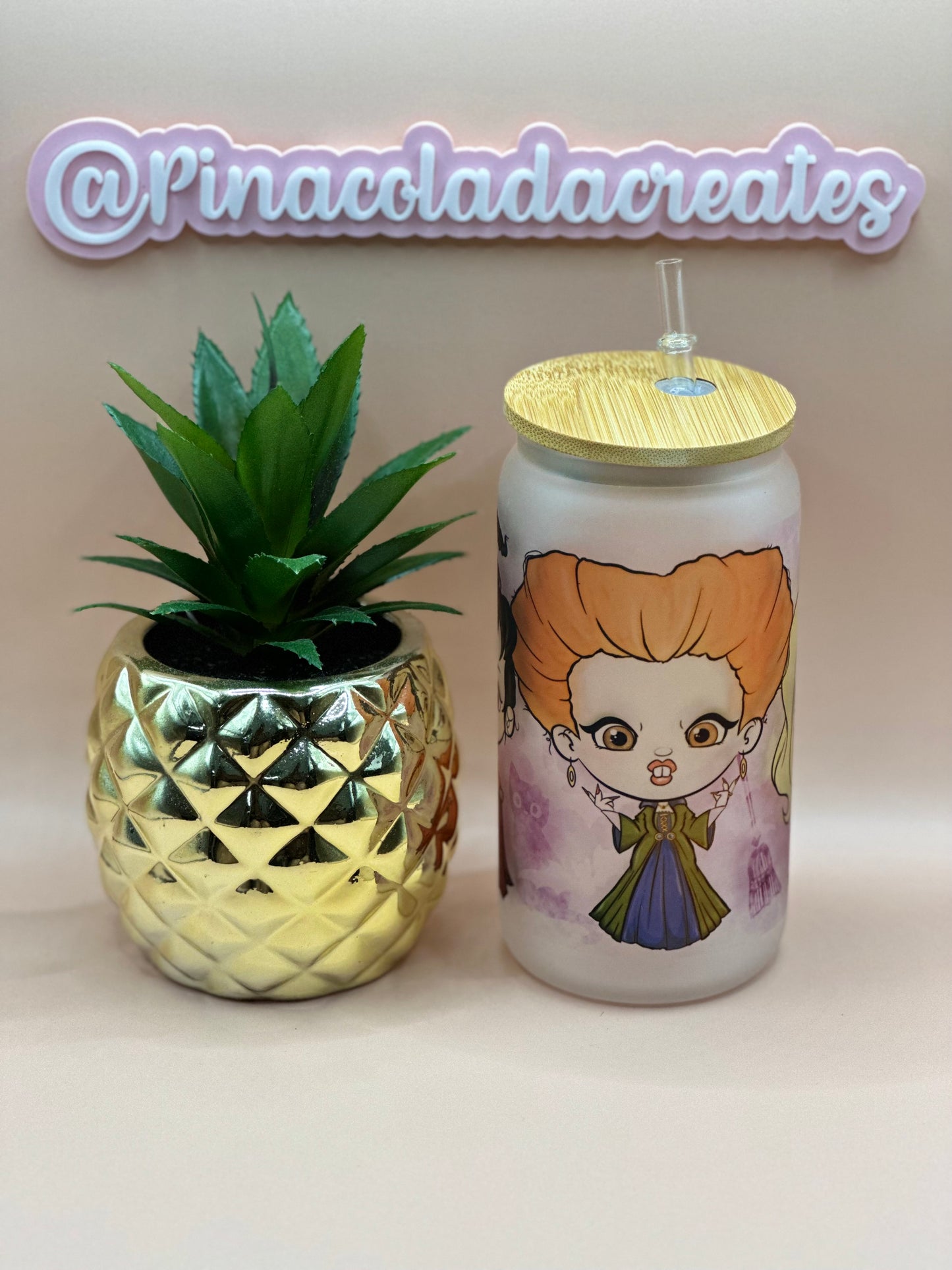 Hocus Pocus Frosted Glass Can