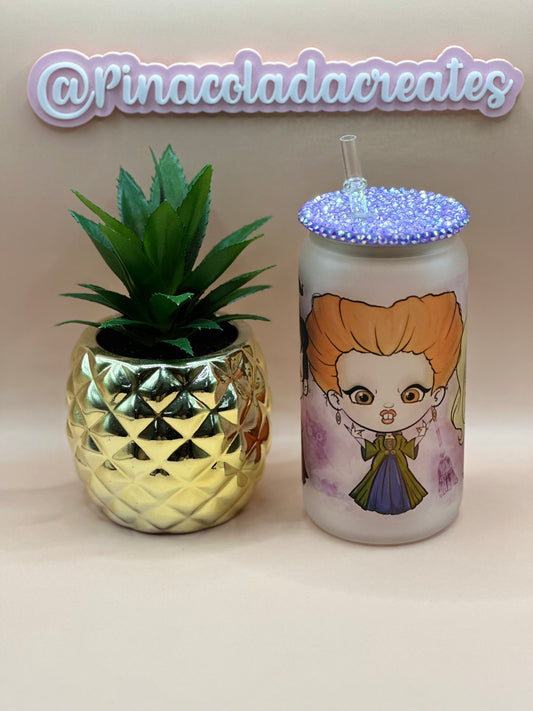 Hocus Pocus Frosted Glass Can