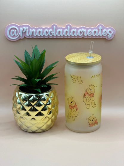 Winnie the Pooh Frosted Glass Can