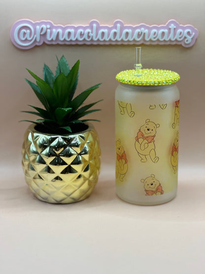 Winnie the Pooh Frosted Glass Can