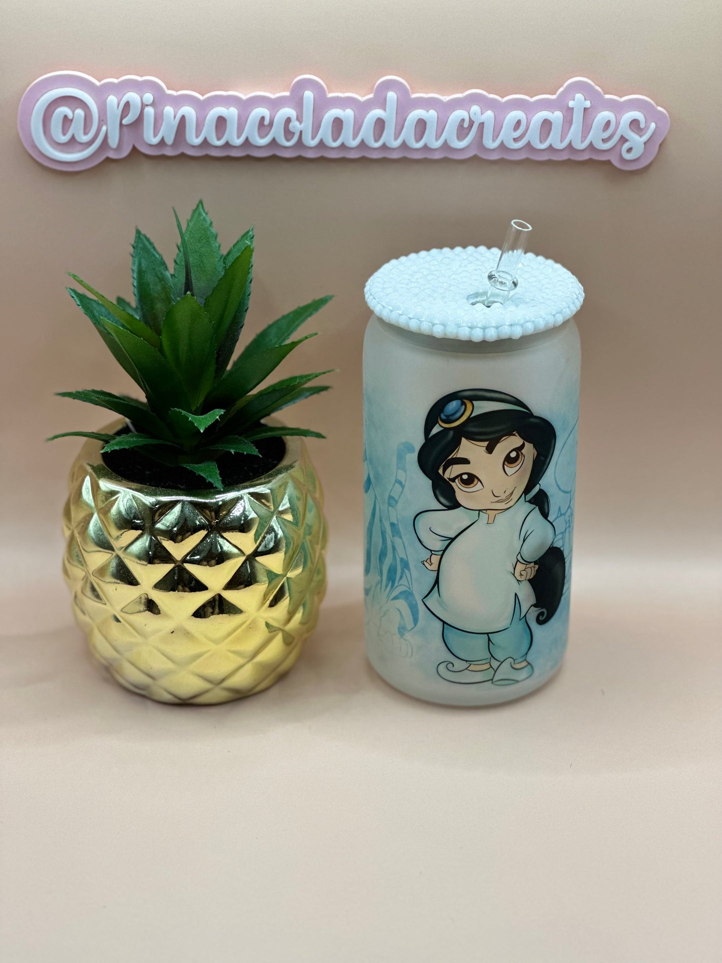 Jasmine Frosted Glass Can