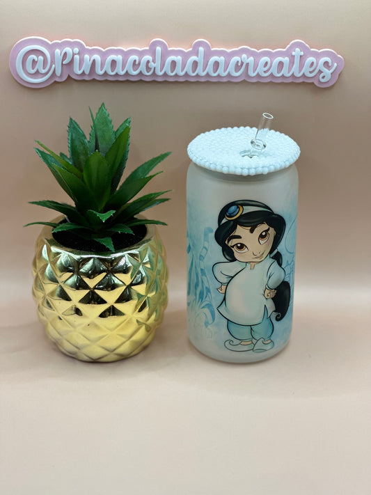 Jasmine Frosted Glass Can