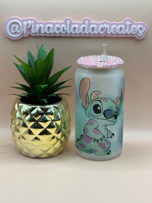 Sullivan Stitch Frosted Glass Can