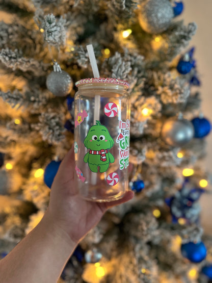 Baby Grinch Glass Can