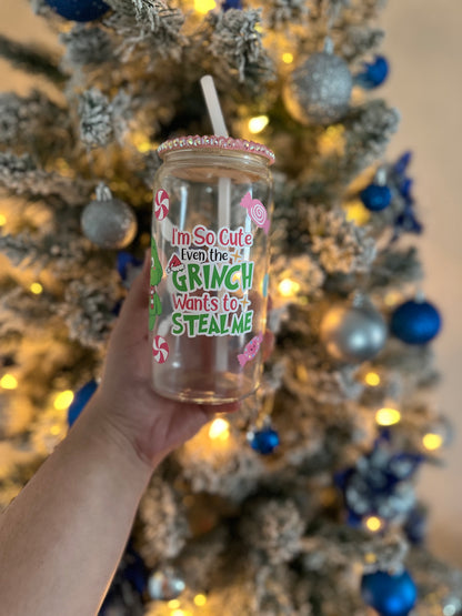 Baby Grinch Glass Can